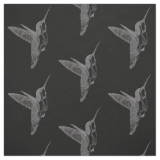 Hovering Hummingbirds Black Print Fabric