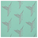 Hovering Hummingbirds Mint Green Print Fabric