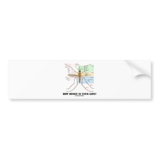 How Buggy Is Your Life? (Mosquito Anatomy Humor) bumpersticker