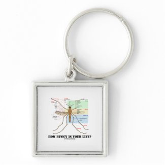 How Buggy Is Your Life? (Mosquito Anatomy Humor) keychain