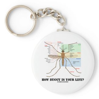 How Buggy Is Your Life? (Mosquito Anatomy Humor) keychain