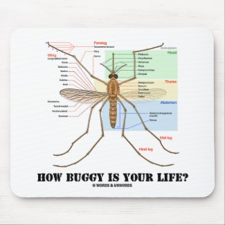 How Buggy Is Your Life? (Mosquito Anatomy Humor) mousepad
