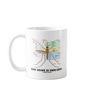 How Buggy Is Your Life? (Mosquito Anatomy Humor) mug