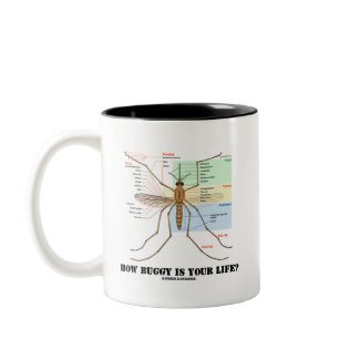 How Buggy Is Your Life? (Mosquito Anatomy Humor) mug