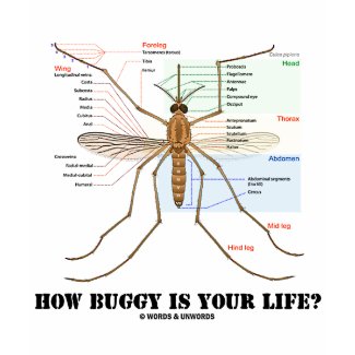 How Buggy Is Your Life? (Mosquito Anatomy Humor) shirt