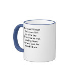 How could I forget I had given him my extra key Coffee Mug