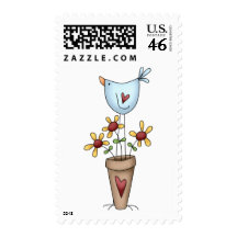 How Does Your Garden Grow · Bird & Flowers Postage