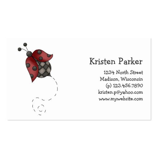 How Does Your Garden Grow · Ladybug Business Card Templates (front side)