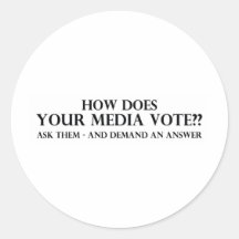 How Does Your Media Vote Round Sticker