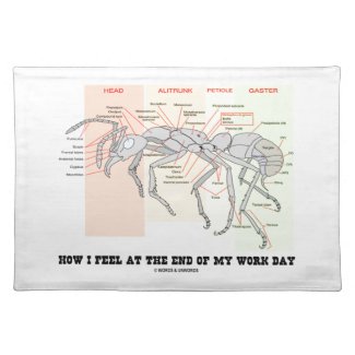 How I Feel At The End Of My Work Day (Worker Ant) Placemats