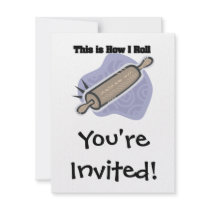 How I Roll (Baker's Rolling Pin) Personalized Invites