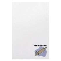 How I Roll (Baker's Rolling Pin) Custom Stationery