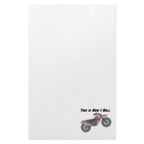 How I Roll (Dirt Bike) Personalized Stationery