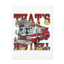 How I Roll Fire Truck Post Card