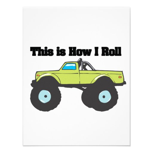 How I Roll (Monster Truck) Personalized Invitation