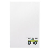 How I Roll (Monster Truck) Customized Stationery