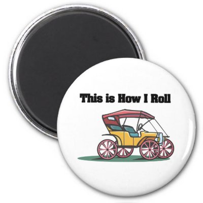 How I Roll Oldfashioned Buggy Car Magnets by doonidesigns