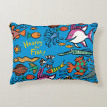 How Many Different Fish Can You See? Decorative Pillow