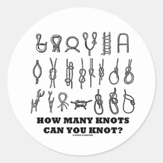 How Many Knots Can You Knot? Round Sticker