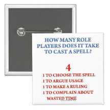 How Many Players to Cast a Spell Pinback Button