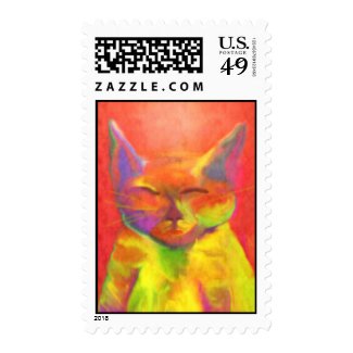 "How May Your Serve Me" Cat Postage