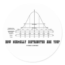 How Normally Distributed Are You? (Stats Humor) Round Sticker