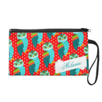 How Now Blue Owls - Custom Wristlet Clutch Bag bagettes bags