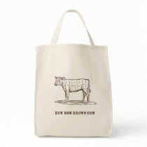 How Now Brown Cow Organic Grocery Tote bags