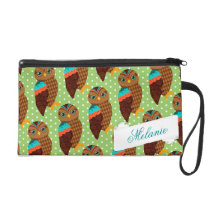 How Now Brown Owls - Custom Wristlet Clutch Bag bagettes bags