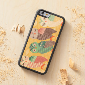 How Now Pastel Owls - Wood Phone Case Carved® Maple iPhone 6 Bumper Case