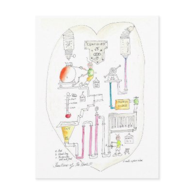 How the Heart Works Post Cards by doodot