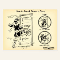 How to Break Down a Door Postcard postcards
