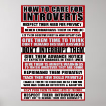 How To Care For Introverts Posters