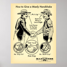 How to Give a Manly Handshake Poster