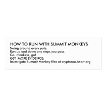 HOW TO RUN WITH SUMMIT MONKEYS business cards by avantgame HOW TO RUN WITH SUMMIT MONKEYS business cards