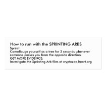 How to run with the SPRINTING ARBS business cards by avantgame How to run with the SPRINTING ARBS business cards