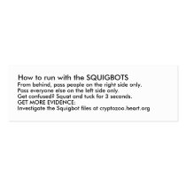 How to run with the SQUIGBOTS business cards by avantgame How to run with the SQUIGBOTS business cards