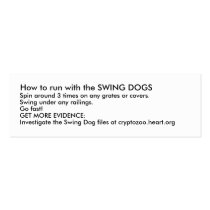 How to run with the SWING DOGS business cards by avantgame How to run with the SWING DOGS business cards