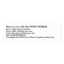 How to run with the WOLF WORMS business cards by avantgame How to run with the WOLF WORMS business cards