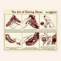 How to Shine Shoes Illustrated Guide Postcard postcards