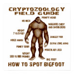 HOW TO SPOT BIGFOOT - Cryptozoology Field Guide Poster