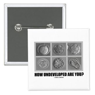 How Undeveloped Are You? (Embryos / Zygotes) Pinback Buttons