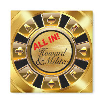 Howard & Miita Las Vegas Deluxe Casino Chip square Fridge Magnet
