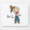 Howdy! Cowboy Stick Figure Mousepad by stick_figures Howdy! Cowboy Stick Figure Mousepad