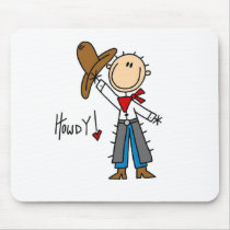 Howdy! Cowboy Stick Figure Mousepad by stick_figures Howdy! Cowboy Stick Figure Mousepad