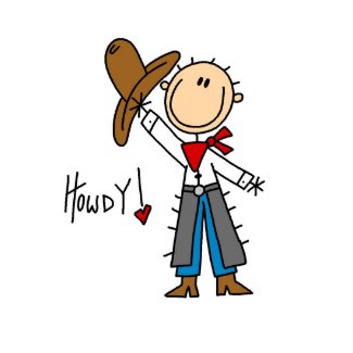 Howdy! Cowboy Stick Figure Sticker sticker