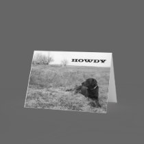 Howdy Dog in Field Greeting Card by WheatgrassDesigns Howdy Dog in Field Greeting Card