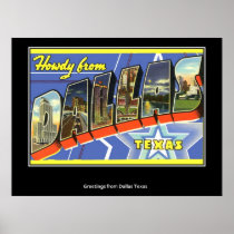 Howdy from Dallas Texas Poster posters