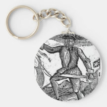 Howell Davis Pirate Portrait Key Chain
