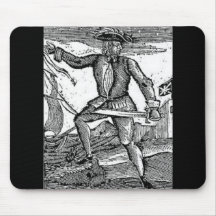 Howell Davis Pirate Portrait Mouse Pad